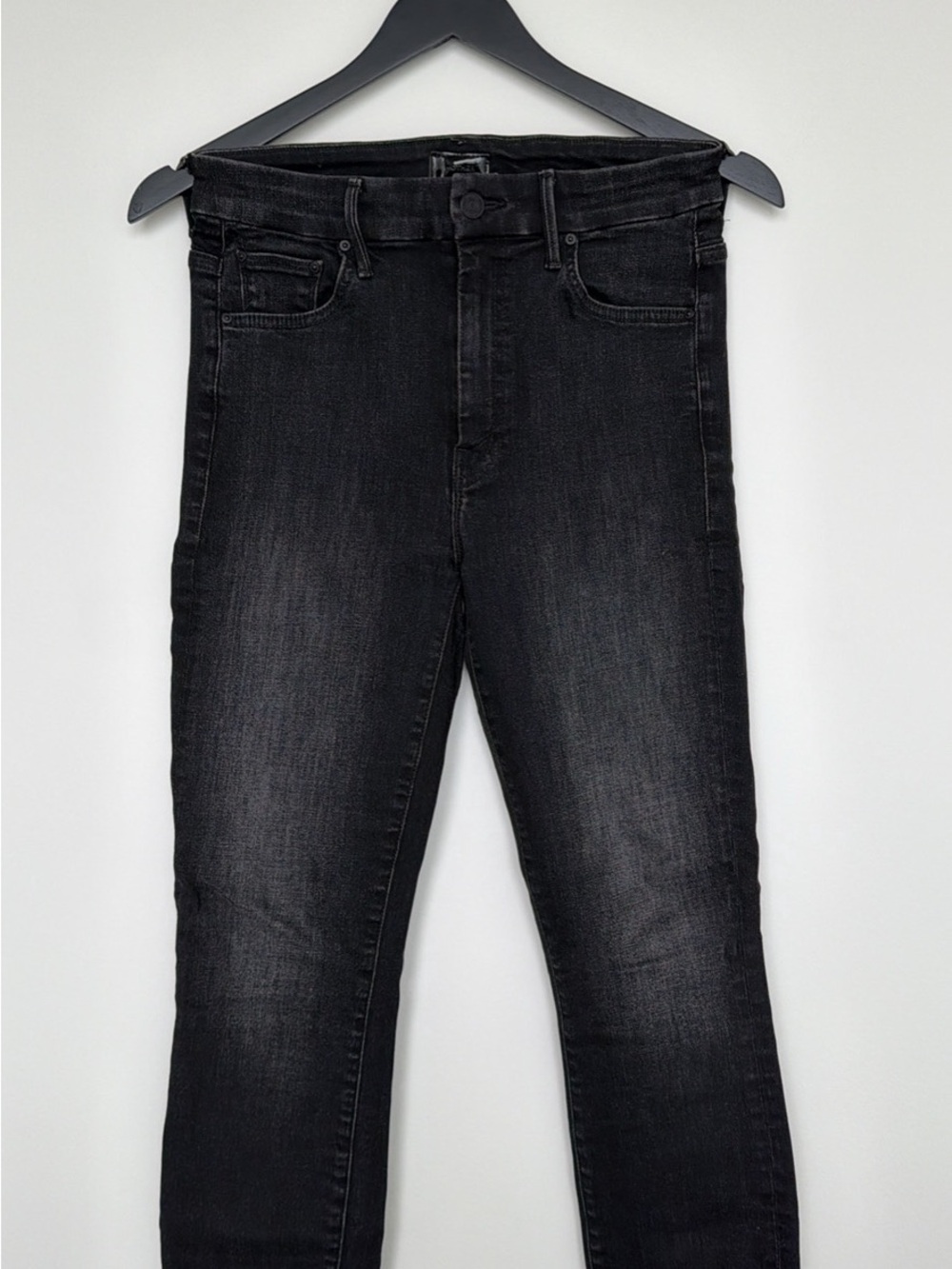 MOTHER Slim Fit Black Washed Jeans